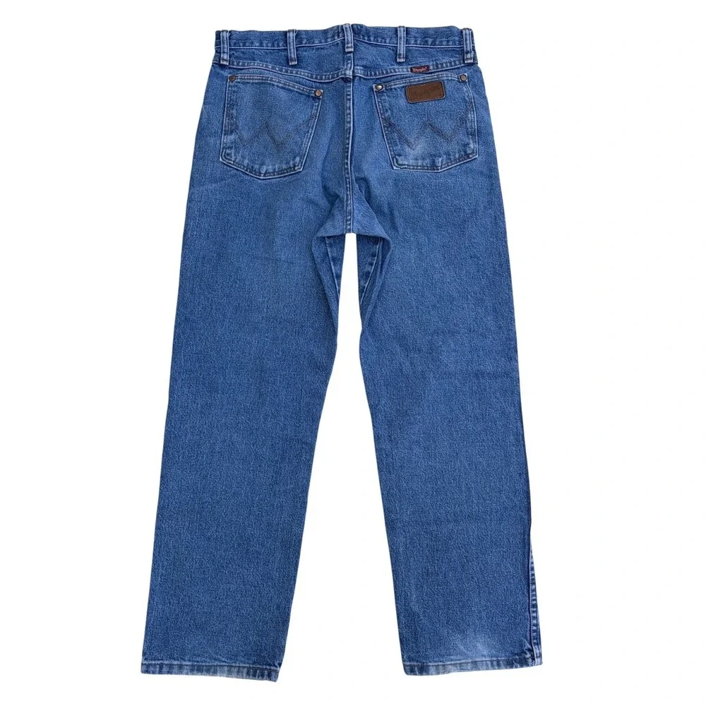 Wrangler 31MWZGK Relaxed Fit Jeans Mens 34x31 Blue‎ Denim Straight Leg Workwear